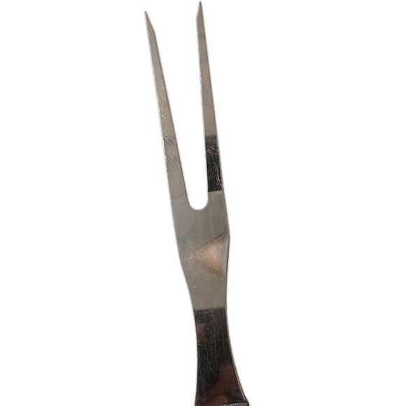 Bakelite Meat Serving Fork Dark Butterscoth Handle Stainless Steel Vintage USA - Picture 9 of 15